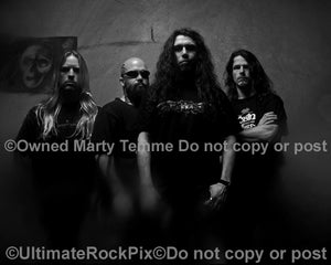 Black and white Art Print of Slayer during a photo shoot in 1998 by Marty Temme