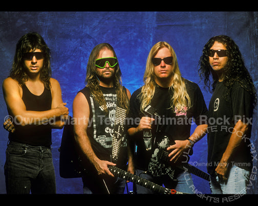  Photo of the thrash metal band Slayer during a photo shoot in 1990 by Marty Temme