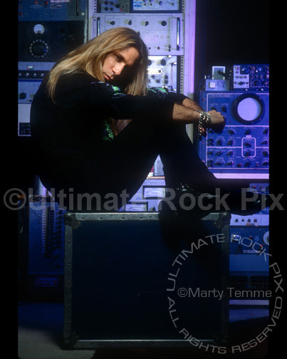 Photo of Dana Strum of Slaughter during a photo shoot in 1992 by Marty Temme