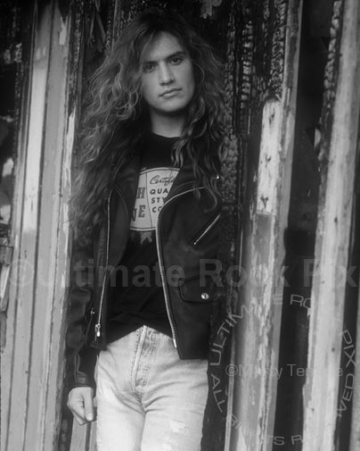 Black and white photo of musician Blas Elias during a photo shoot in 1992 by Marty Temme