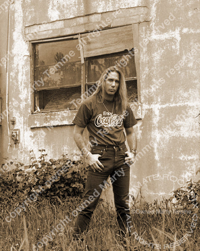 Art Print of Dana Strum of the band Slaughter during a photo shoot in 1990 in Detroit, Michigan by Marty Temme