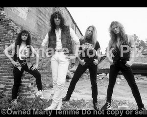 Black and white photo of the band Slaughter in Detroit in 1990 by Marty Temme