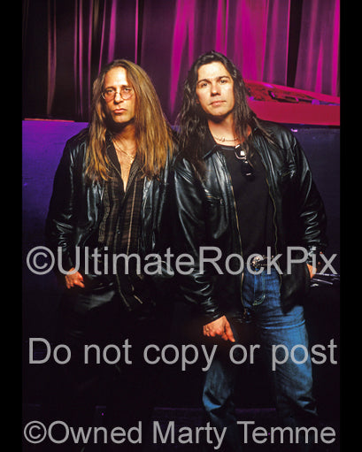 Photo of Mark Slaughter and Dana Strum of Slaughter during a photo shoot in 2005 by Marty Temme