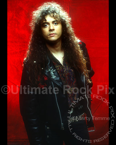 Photo of Tim Kelly of Slaughter during a photo shoot in 1990 by Marty Temme