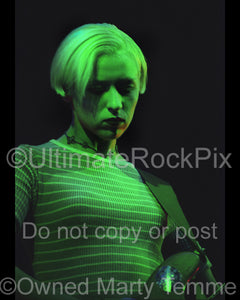 Photo of D'arcy Wretzky of Smashing Pumpkins in concert in 1994 by Marty Temme