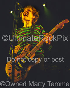 Photo of guitarist Billy Corgan of Smashing Pumpkins onstage in 1994 by Marty Temme