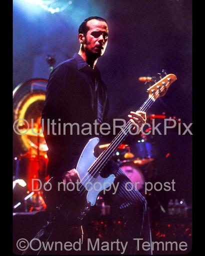 Photos of Bassist Robert Deleo of Stone Temple Pilots Performing Onstage in 2000 by Marty Temme