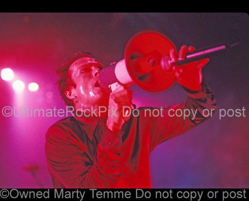 Photos of Scott Weiland of Stone Temple Pilots Using His Electric Megaphone in Concert by Marty Temme