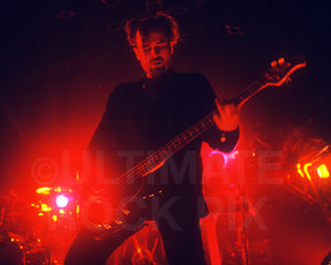Photo of bassist Jim Sellers of Stabbing Westward in concert in 1995 by Marty Temme