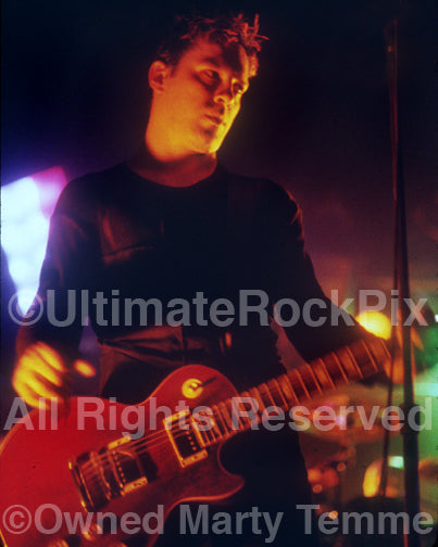 Photo of guitarist Mark Eliopulos of Stabbing Westward in concert in 1999 by Marty Temme