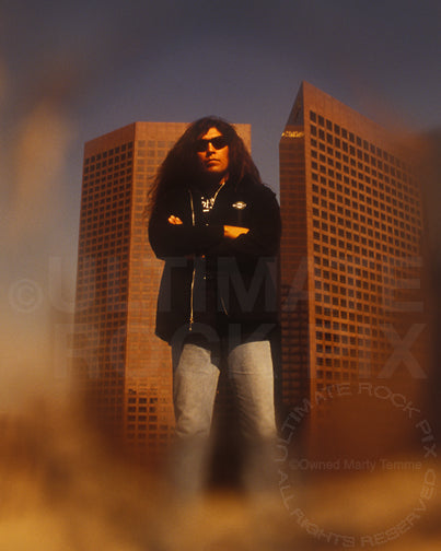 Photo of singer Chuck Billy of Testament during a photo shoot in 1994 by Marty Temme