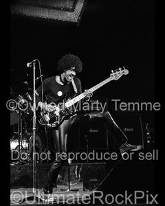 Photos of Phil Lynott of Thin Lizzy in Concert in 1977 by Marty Temme