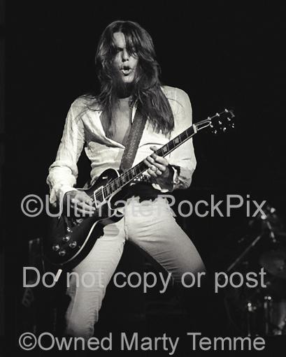Photos of Musician Scott Gorham of Thin Lizzy in Concert in 1977 by Marty Temme