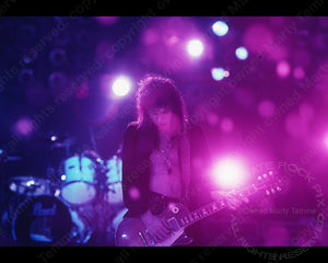 Art Print of Tom Keifer of Cinderella playing a Gibson Les Paul in concert by Marty Temme