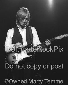 Photos of Tom Petty Playing a Fender Stratocaster in Concert in 1980 by Marty Temme