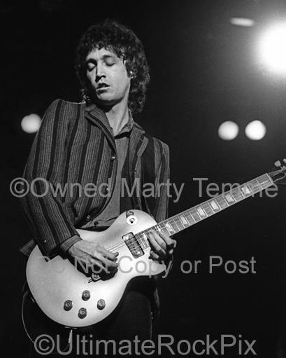 mike campbell gear Photo of guitar player Mike Campbell of Tom Petty in concert in 1980