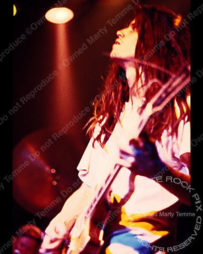 Photo of guitar player Adam Jones of Tool in concert in 1991 by Marty Temme