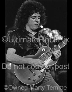 Photo of guitarist Steve Lukather of Toto in concert in 1979 by Marty Temme
