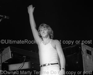 Photo of John Wetton of the band U.K. in concert in 1979 by Marty Temme