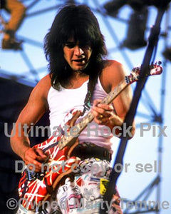 Photos of Guitarist Eddie Van Halen in Concert in 1986 by Marty Temme
