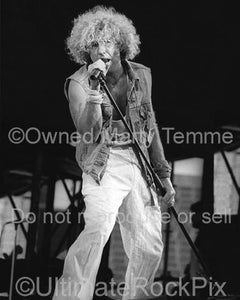 Photo of Sammy Hagar of Van Halen in Concert in 1986 by Marty Temme