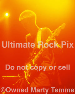 Art print of guitar player Nels Cline playing with Mike Watt in concert in 1995 by Marty Temme