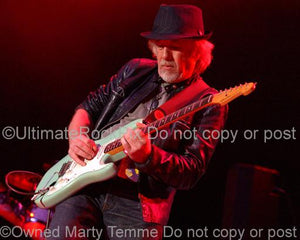 Photos of Guitarist Brad Whitford of Aerosmith Playing a Fender Strat in Concert in 2008 by Marty Temme