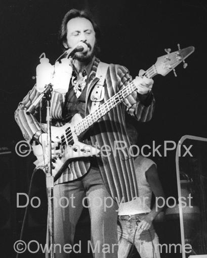 Photos of Bassist John Entwistle of The Who Playing his Alembic Bass in Concert in 1980 by Marty Temme