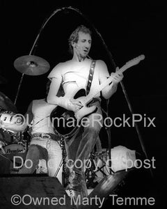Photos of Musician Pete Townshend of The Who in Concert in 1980 by Marty Temme