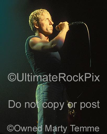 Photo of Singer Roger Daltrey of The Who in Concert in 1980 by Marty Temme