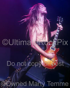 Photos of Guitarist Zakk Wylde of Ozzy Osbourne in Concert in 1989 by Marty Temme