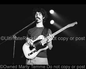 Photos of Guitarist Frank Zappa Playing a Fender Telecaster in 1973 by Marty Temme