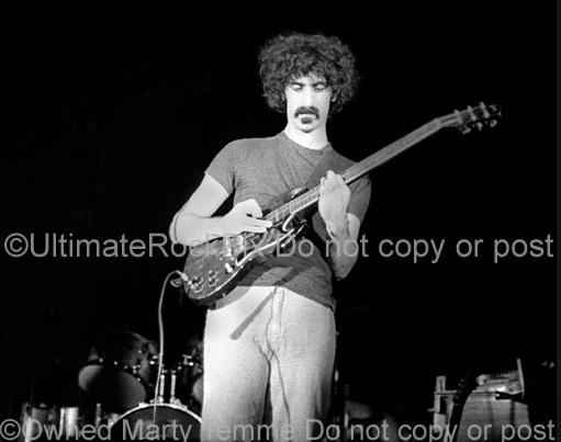 Photos of Guitarist and Composer Frank Zappa in concert in 1973 by Marty Temme