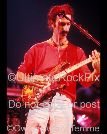 Photos of Frank Zappa in Concert in 1978 Playing a Stratocaster Formerly Owned by Jimi Hendrix