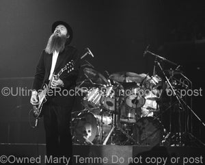 hoto of Billy Gibbons and Frank Beard of ZZ Top in concert in 1979 by Marty Temme