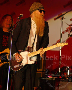 Photo of Billy Gibbons of ZZ Top playing a Fender Telecaster by Marty Temme