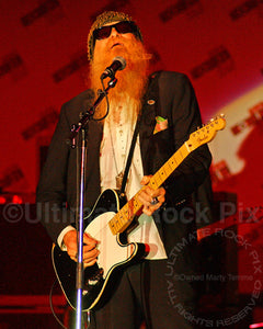 Photo of Billy Gibbons of ZZ Top playing a Telecaster in concert in 2008 by Marty Temme